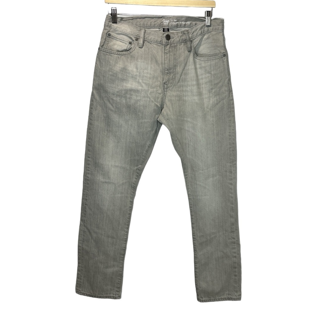 Gap Men's Slim Fit Straight Leg Denim Jeans Light Wash Gray Size 30/30